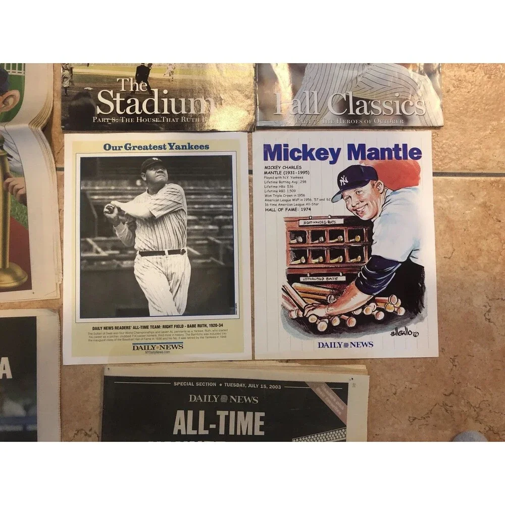 New York Yankees LOT Newspaper Daily News 2003 2008 Magazines All Star Babe Ruth